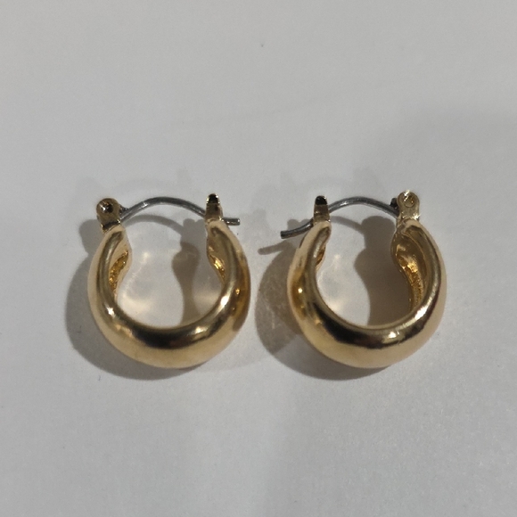 Elegant Polished Gold Minimalist Hoop Earrings – Classic Chic Women’s Jewelry - Picture 4 of 9